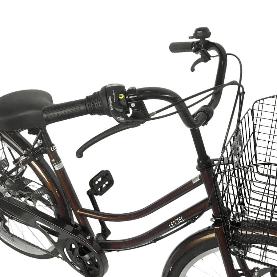 自転車 ママチャリ 26インチ シマノ製6段変速ギア オートライト leciel 