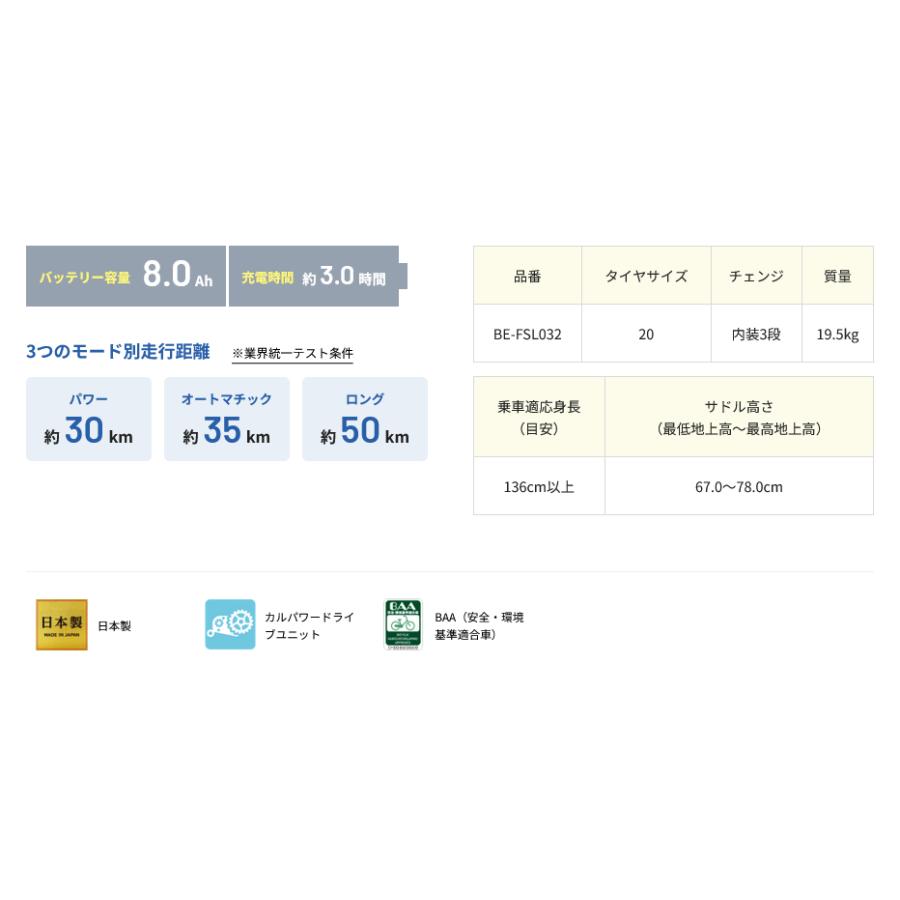 【ポイント2倍】電動自転車 Panasonic パナソニック 2024年モデル ビビ・SL FSL032 20インチ｜jitensyaclub｜06