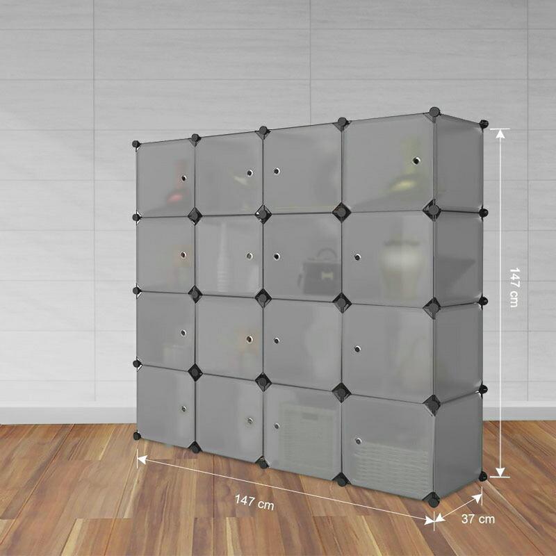 ワードローブ クローゼット ハンガー フタ付き 16個セット 収納ボックス プラスチック 収納棚 DIY 防水 防塵 カラーボックス |jittenshop|15