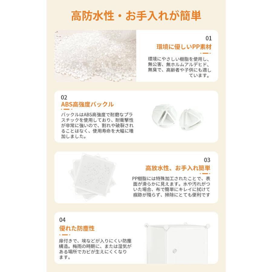 ワードローブ クローゼット ハンガー フタ付き 16個セット 収納ボックス プラスチック 収納棚 DIY 防水 防塵 カラーボックス |jittenshop|05