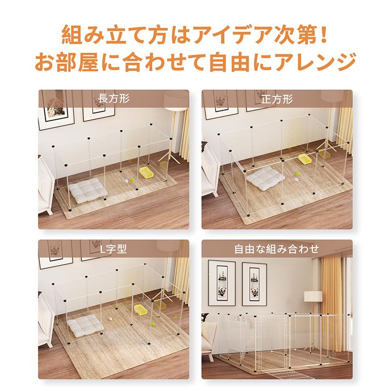 ペットフェンス ドア 付 室内 透明 軽い パネルサイズ 5070cm クリア サークル バリア 広い うさぎ 飼育 猫 ケージ プレイサークル ゲート 犬 ウサギ 人気海外一番