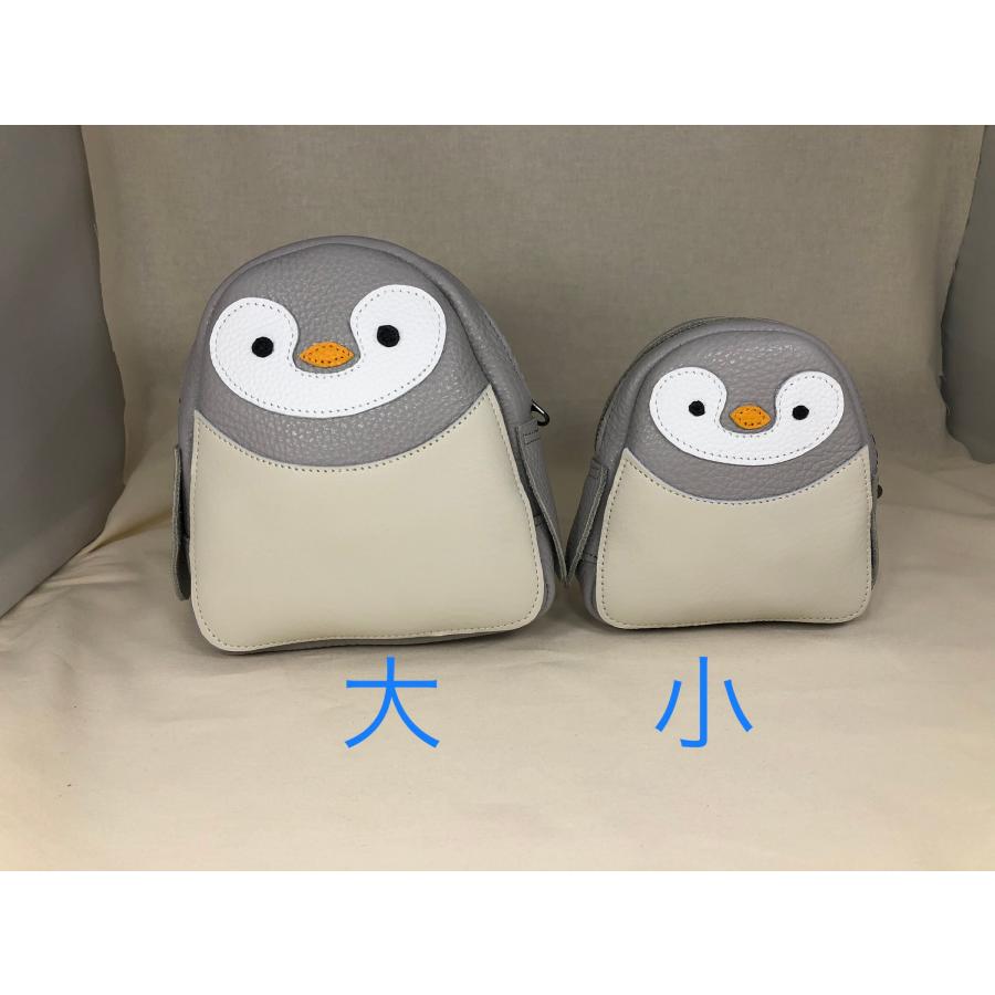 ペンギンポーチ小　レザーポーチ　動物ポーチ　ペンギン　手作り　ハンドメイド｜jiubabyshoes｜02