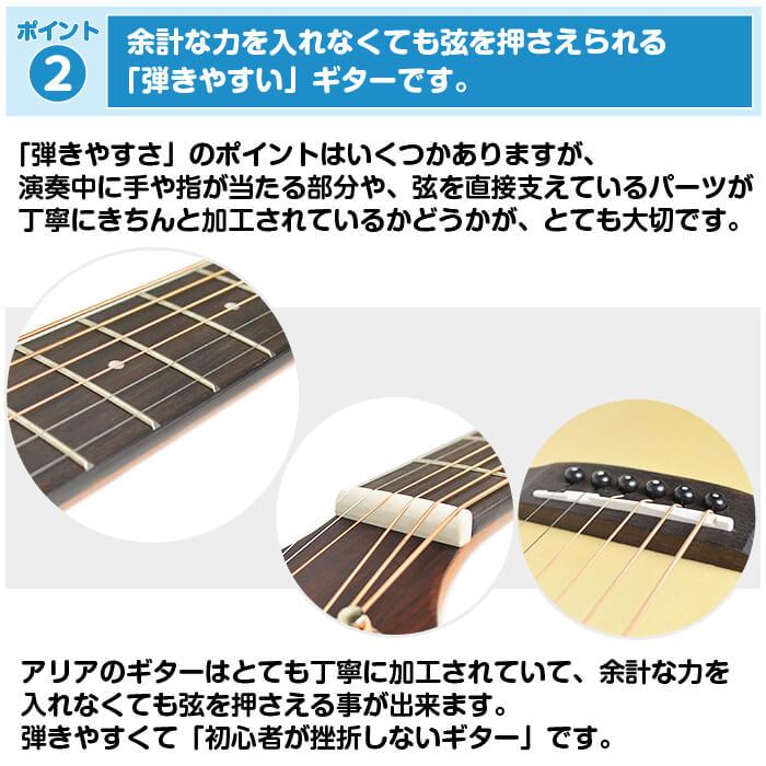 アコースティックギター 初心者セット アコギ 6点 アリア Aria-101