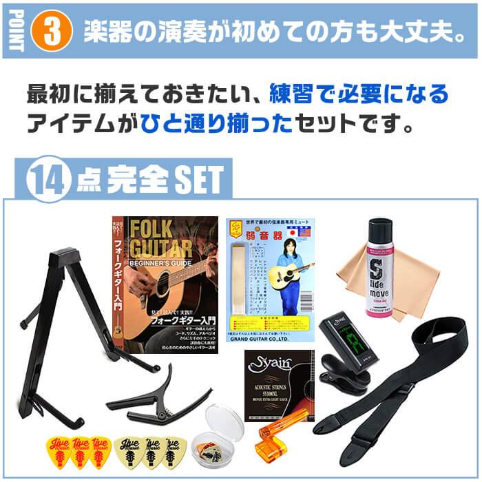 アコースティックギター 初心者セット 14点 S.ヤイリ YF-04 S