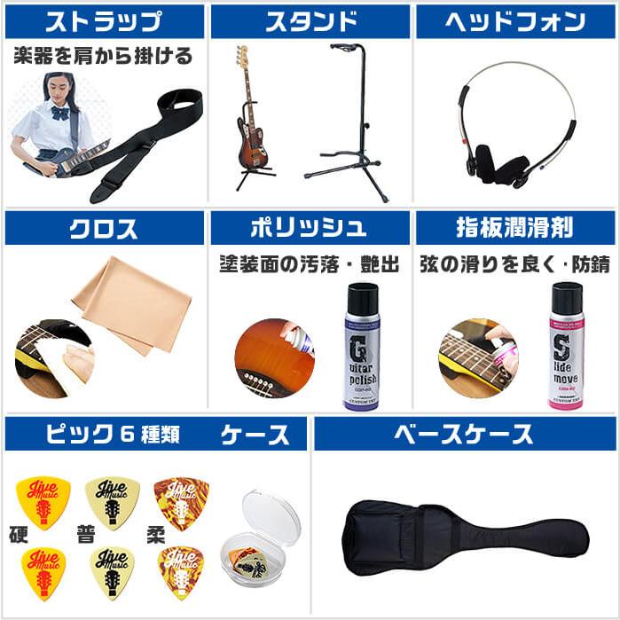 ベース 初心者セット AriaPro II IGB-STD 入門 (ズーム マルチエフェクター 16点) アリアプロ エレキベースの画像