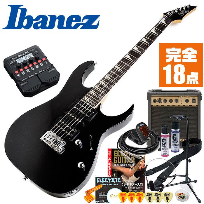 本日限定 Ibanez アイバニーズ RG421EX BKF エレキギター 初心者セット18点 ZOOM G1XFour付き