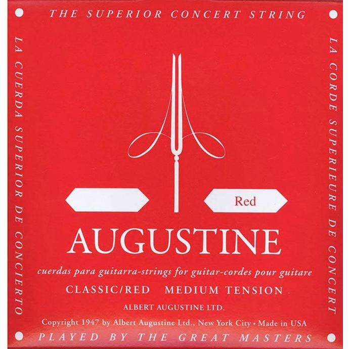 クラシックギター 弦 (バラ 6弦) AUGUSTINE RED (12本) ミディアムテンション (オーガスチン レッド)｜jivemusic｜02