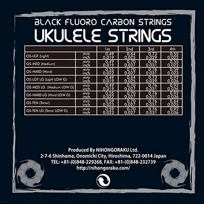 ウクレレ 弦 ORCAS OS-MED ミディアムゲージ フロロカーボン ブラック (3セット)(オルカス ウクレレ弦)｜jivemusic｜03