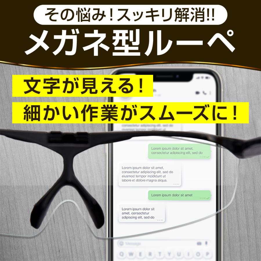 ルーペメガネ おしゃれ 眼鏡 拡大鏡 1.6倍 老眼 ブルーライトカット