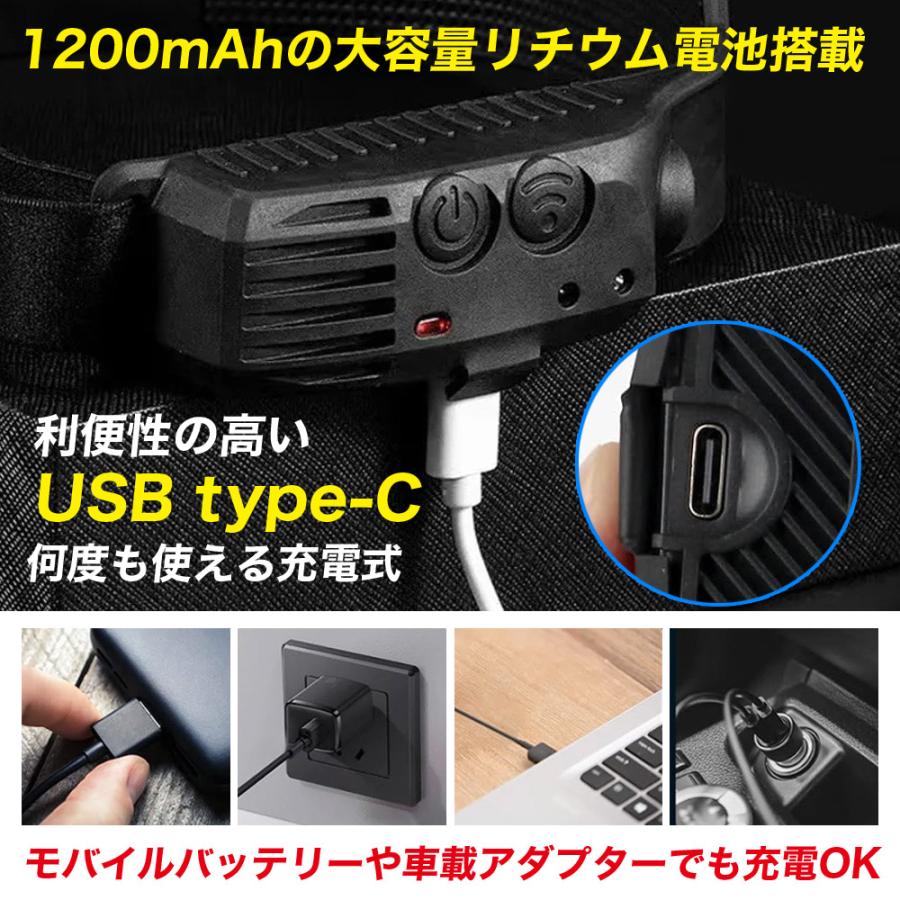 ヘッドライト 充電式 LED 強力 USB 交換 おすすめ 明るさ 軽量