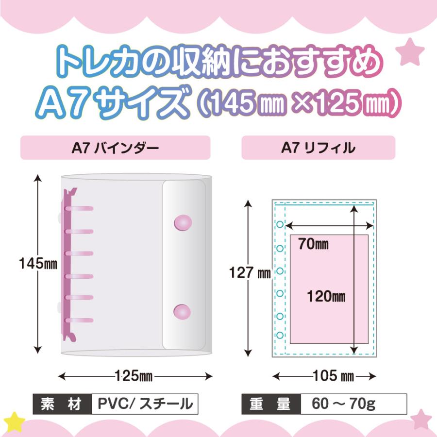シール帳 台紙 追加用リフィル10枚 A7 M5 A6 透明 バインダー クリア