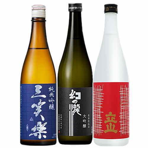 ・日本酒 飲み比べ 特薦　富山地酒セット　（Ｎｏ.7）・（三笑楽純米吟醸＆幻の瀧大吟醸＆立山吟醸）720ml3本セット 地酒 セット ギフト｜jizake-wadaya