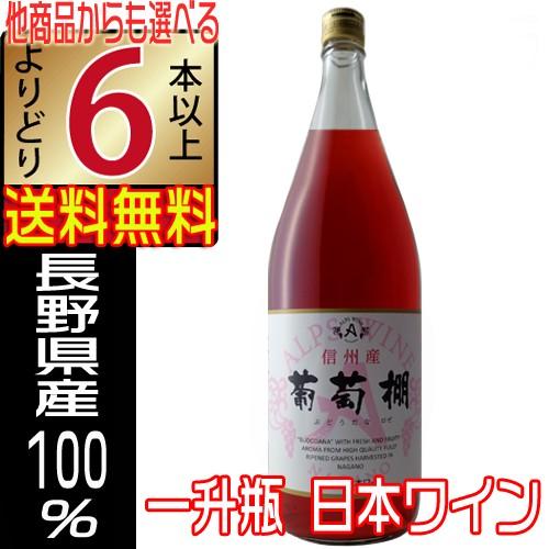 アルプスワイン 一升瓶ワイン ロゼワイン 葡萄棚 1800ml 中口 wine 長野県 国産ワイン 6本以上送料無料｜jizakenakamura