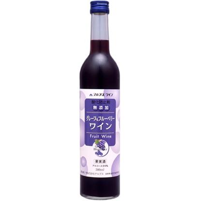 アルプスワイン 無添加 グレープ＆ブルーベリー ワイン 甘口 500ml 低アルコール果実酒 長野県 フルーツワイン