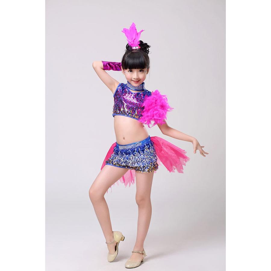 ダンス衣装 キッズ ジュニア ダンスウェア ジャズダンス 衣装 セットアップ スパンコール 羽飾り 子供 女の子 ガールズ ステージ 衣装 応援団 L2 Dance72 Jj Shop 通販 Yahoo ショッピング