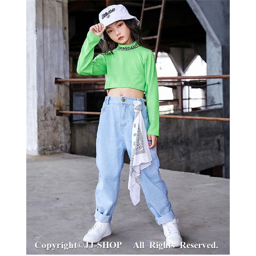デニムパンツ キッズ ダンス衣装 ヒップホップ セットアップ 子供 Hiphop 演出服 蛍光色 長袖 ジャズダンス ステージ衣装 練習着 おしゃれ L2 Dance746 Jj Shop 通販 Yahoo ショッピング