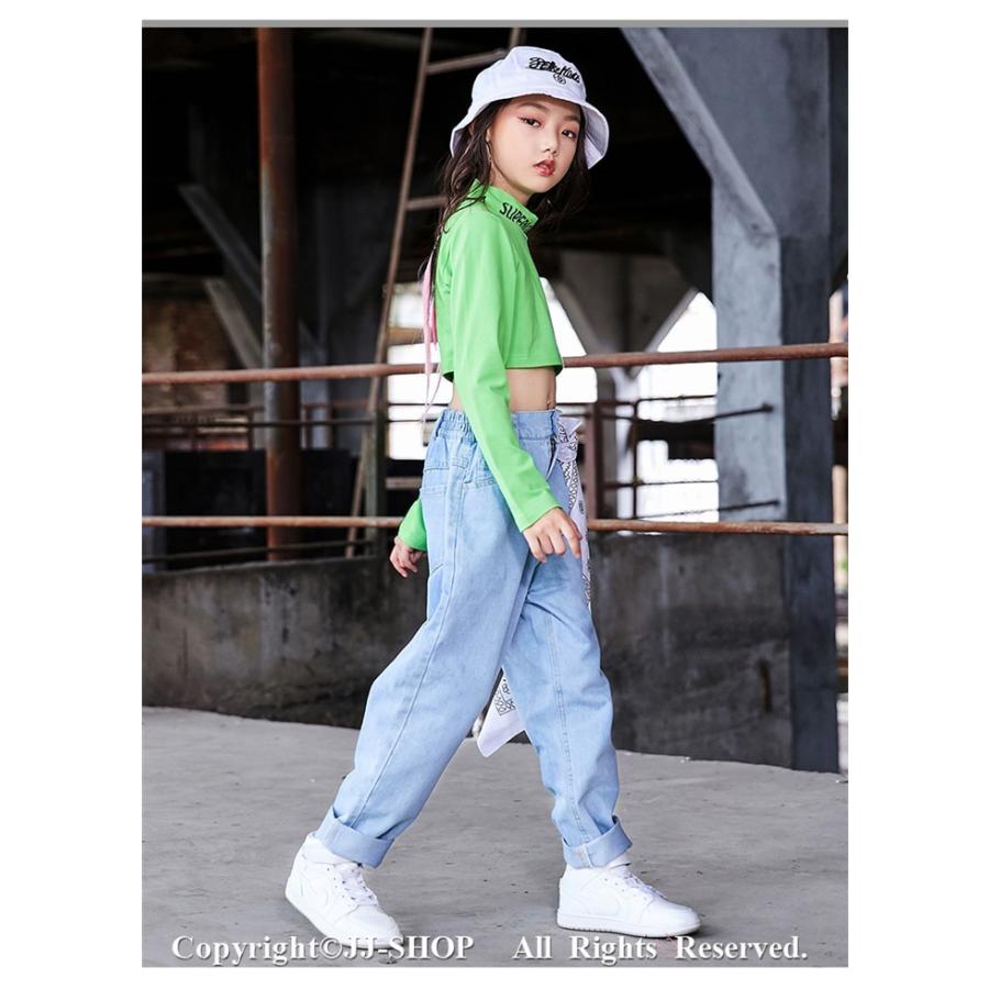 デニムパンツ キッズ ダンス衣装 ヒップホップ セットアップ 子供 Hiphop 演出服 蛍光色 長袖 ジャズダンス ステージ衣装 練習着 おしゃれ L2 Dance746 Jj Shop 通販 Yahoo ショッピング