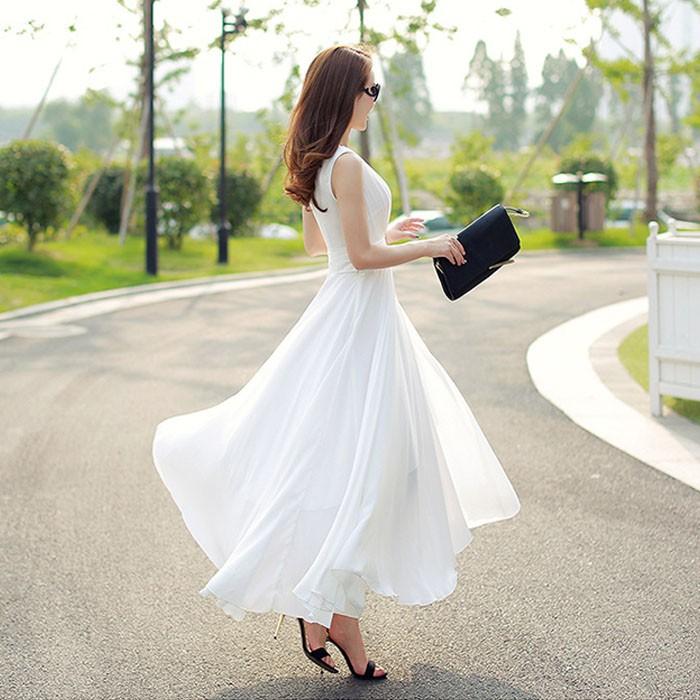 マキシワンピース シフォンワンピース ドレス マキシ丈ワンピース 結婚式 白 ホワイト 春 ロング ノースリーブ マキシワンピ ワンピース レディース L2 Lady173 Jj Shop 通販 Yahoo ショッピング