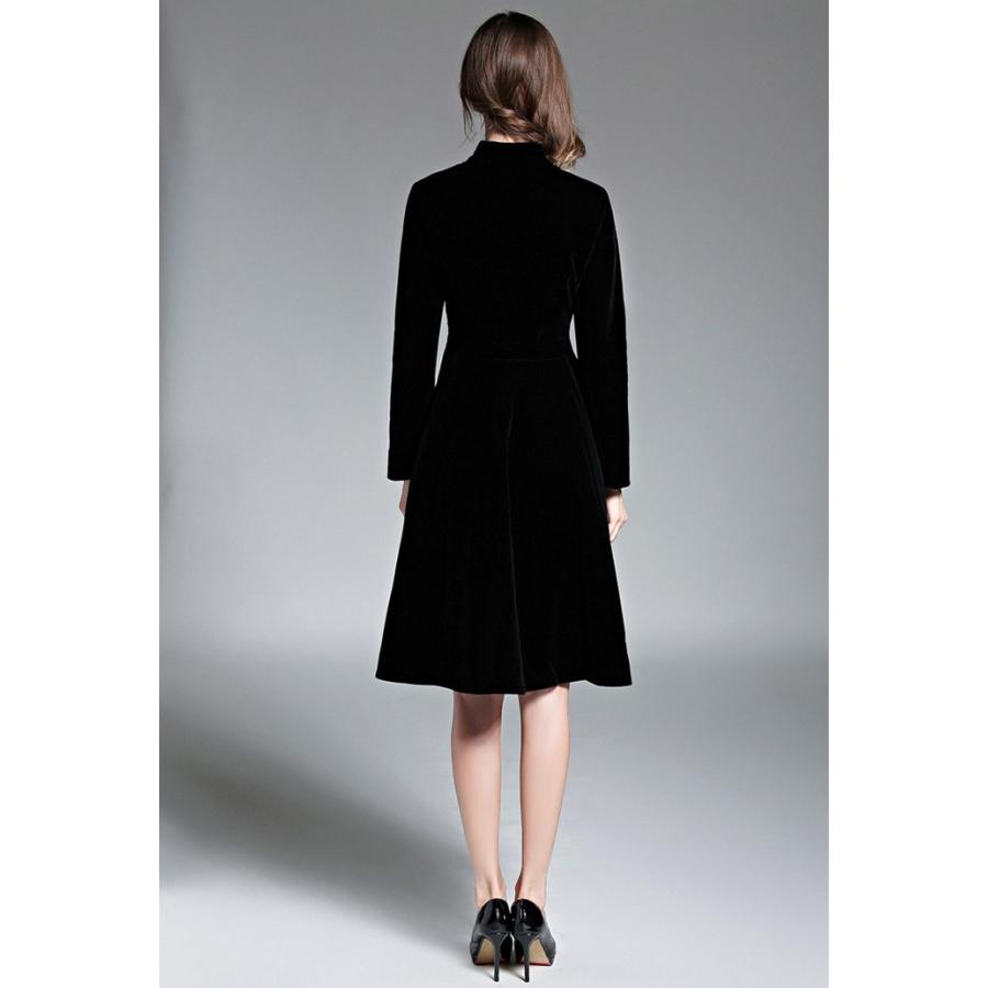 ベルベット ワンピース 結婚式 レディース Aラインワンピース ひざ丈 ベロアドレス 長袖 ミディアム 大人 お呼ばれ パーティー 通勤 オフィス Ol きれいめ L2 Lady180 Jj Shop 通販 Yahoo ショッピング