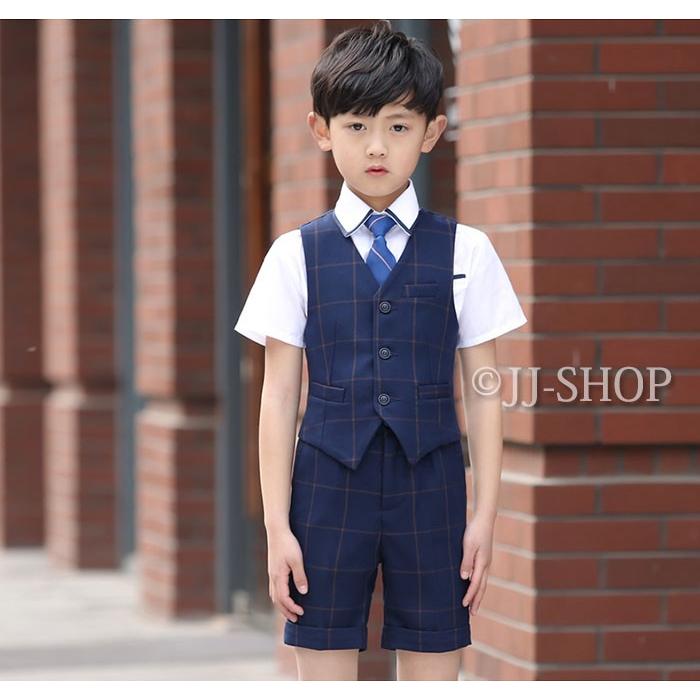 キッズ 子供 入学式スーツ セットアップ ベスト タキシード 夏 入園式 