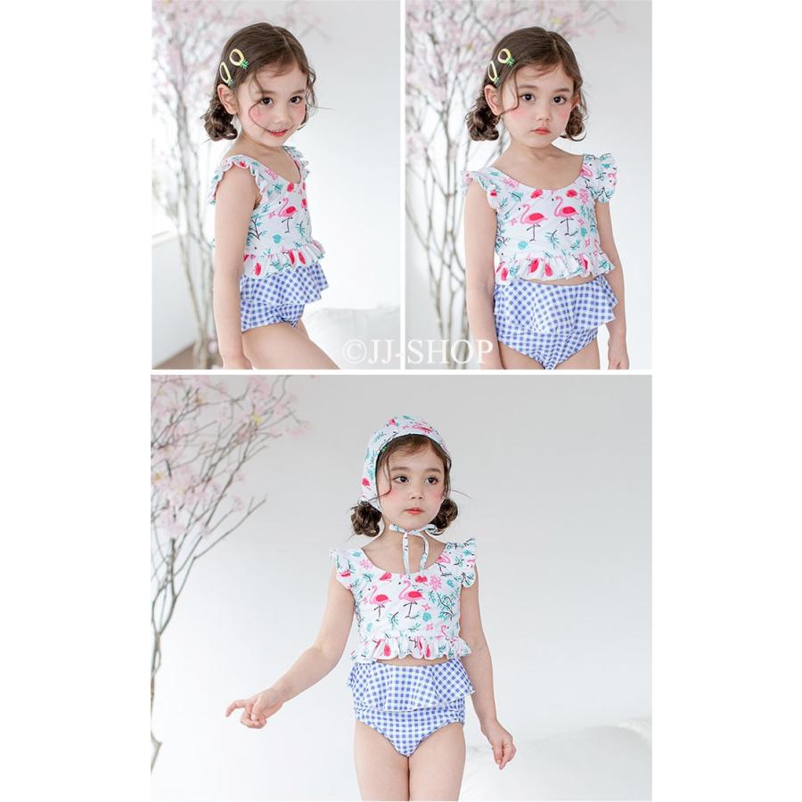 子供水着 キャップ付き セット 可愛い セットアップ 上下セット 女の子 キッズ 韓国水着 幼稚園 プール ビーチ セパレート ビキニ タンキニ ギンガムチェック L2 Swim42 Jj Shop 通販 Yahoo ショッピング