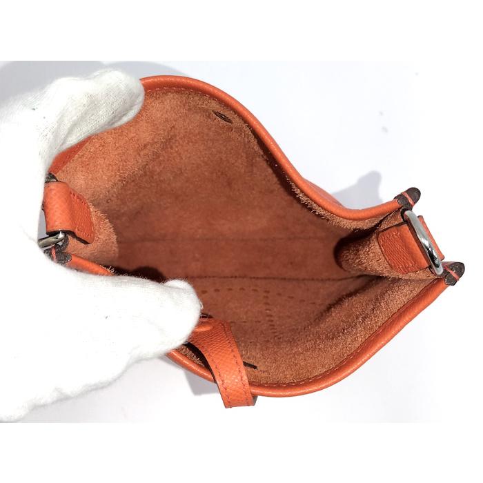 HERMES ショルダーバッグ エブリンTPM A刻印 レザー オレンジ HERMES（エルメス） ショルダーバッグ エブリンTPM A刻印 レザー