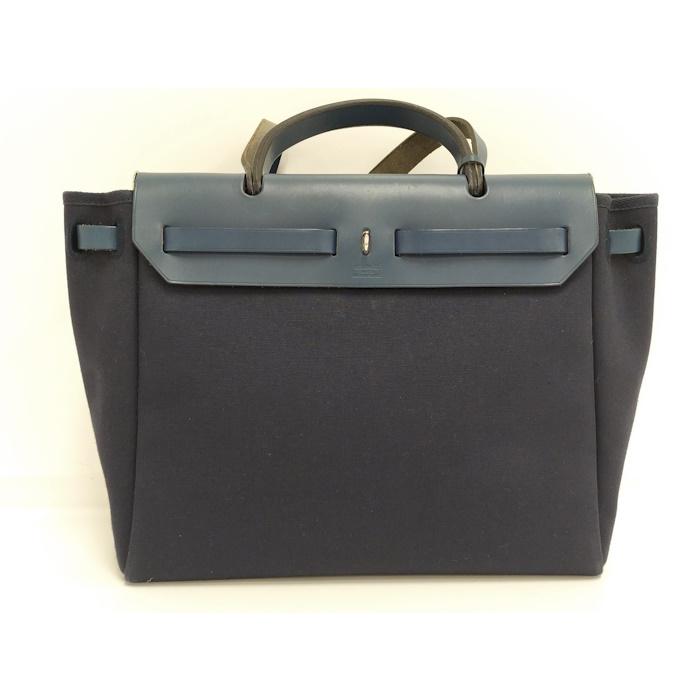 HERMES エールバッグ 2WAYショルダーバッグ ネイビー □F刻印