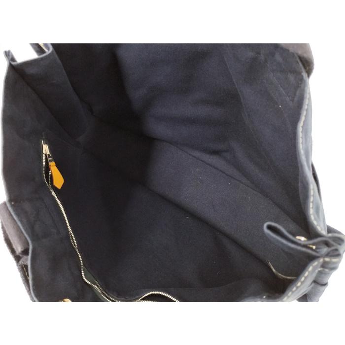 HERMES（エルメス） ドーヴィルMM ハンドバッグ キャンバス ネイビー 