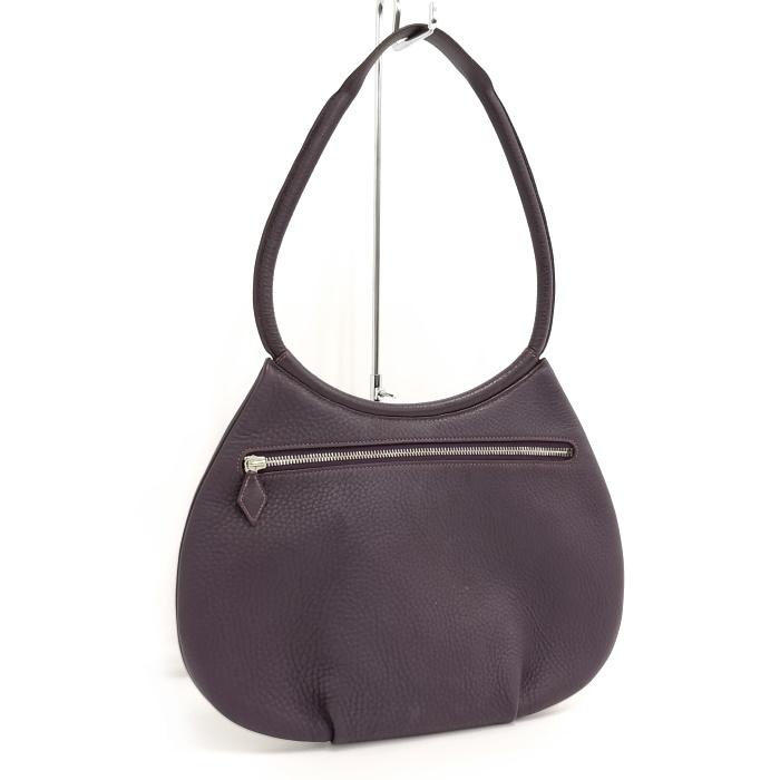 HERMES カカウェット ショルダーバッグ ハンドバッグ レザー パープル  