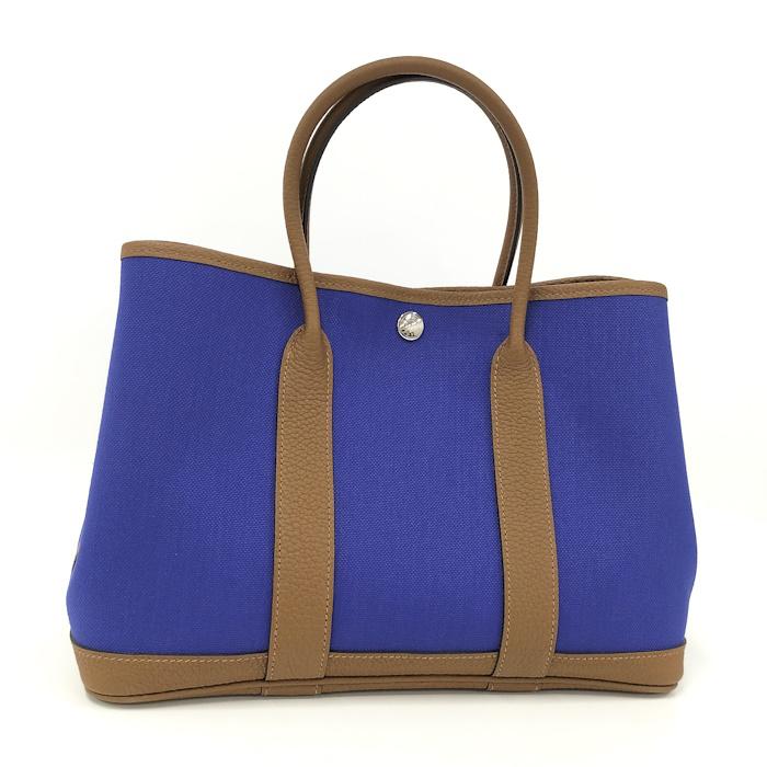 HERMES（エルメス） ガーデンパーティ トートバッグ キャンバス レザー 