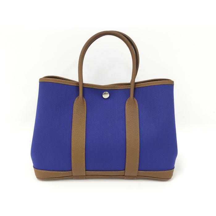 HERMES（エルメス） ガーデンパーティ トートバッグ キャンバス レザー 