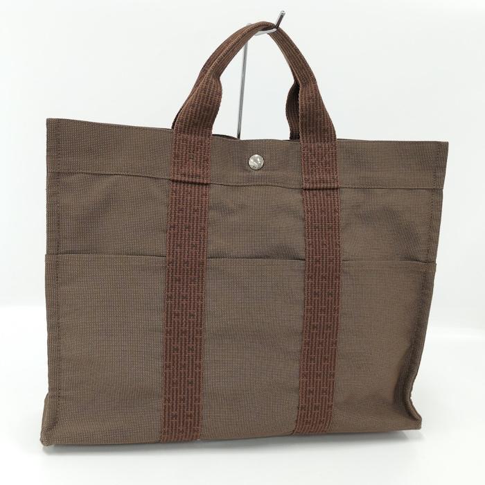 HERMES エルメス エールライン トートMM ハンドバッグ ブラウン HERMES（エルメス） エールライン トートMM ブラウン キャンバス : JJ