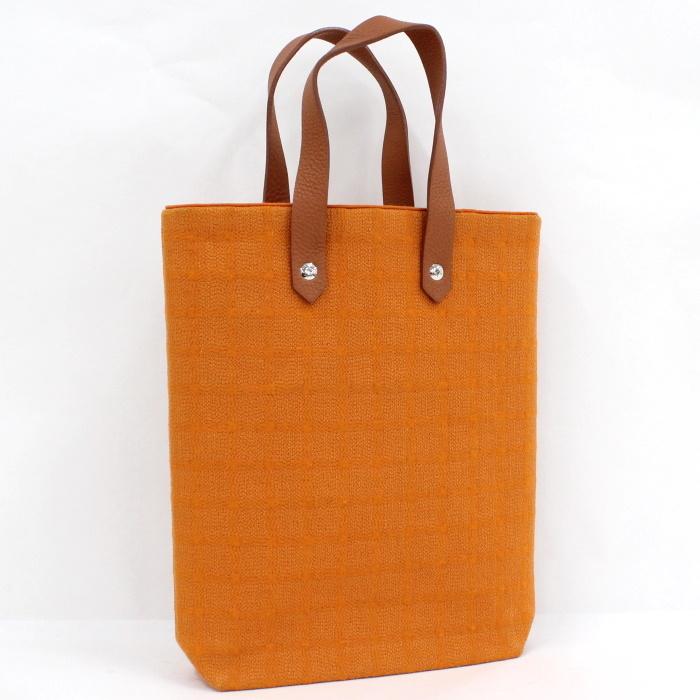 エルメス アメダバ ディアゴ PM レザー編み込み トートバッグ オレンジ