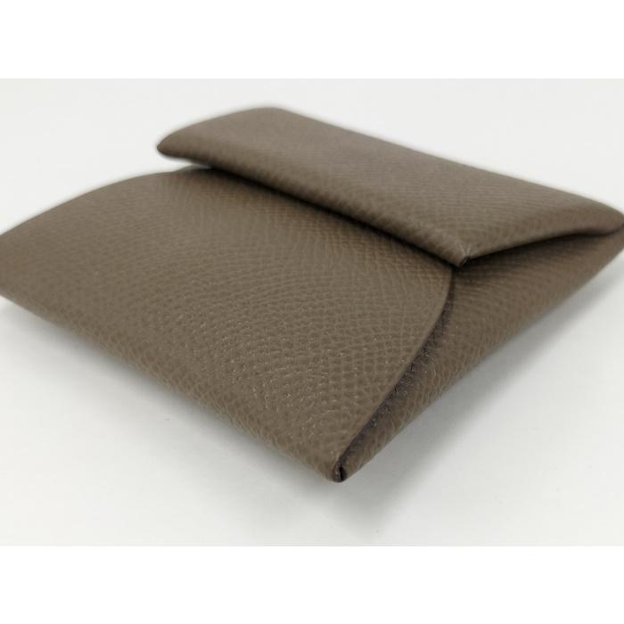 HERMES バスティア コインケース レザー カーキ X刻印 : JJ