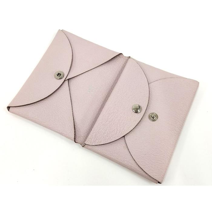 HERMES カルヴィ デュオ コインケース シェーブル モーヴペール