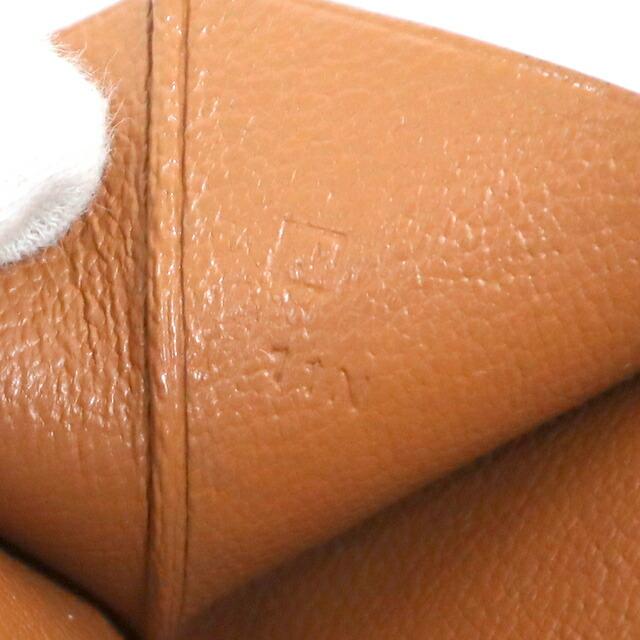 HERMES エルメス ベアンスフレ 2つ折り長財布 オーストリッチ ブラウン