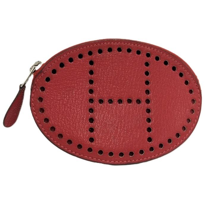 Hermes エブリン　ケース小銭入れ HERMES（エルメス） エブリン コインケース Hロゴ レザー レッド系 □P