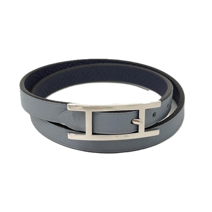 HERMES レザーブレスレット バングル ビー アピ ドゥブルトゥール  