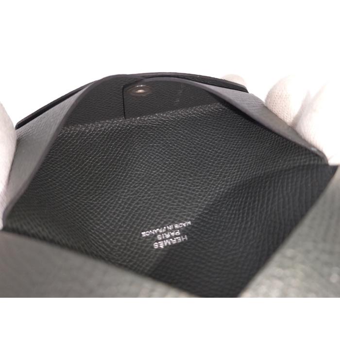 HERMES カルヴィ カードケース ヴォーエプソン レザー グレー W刻印 HERMES（エルメス） カルヴィ カードケース ヴォーエプソン レザー