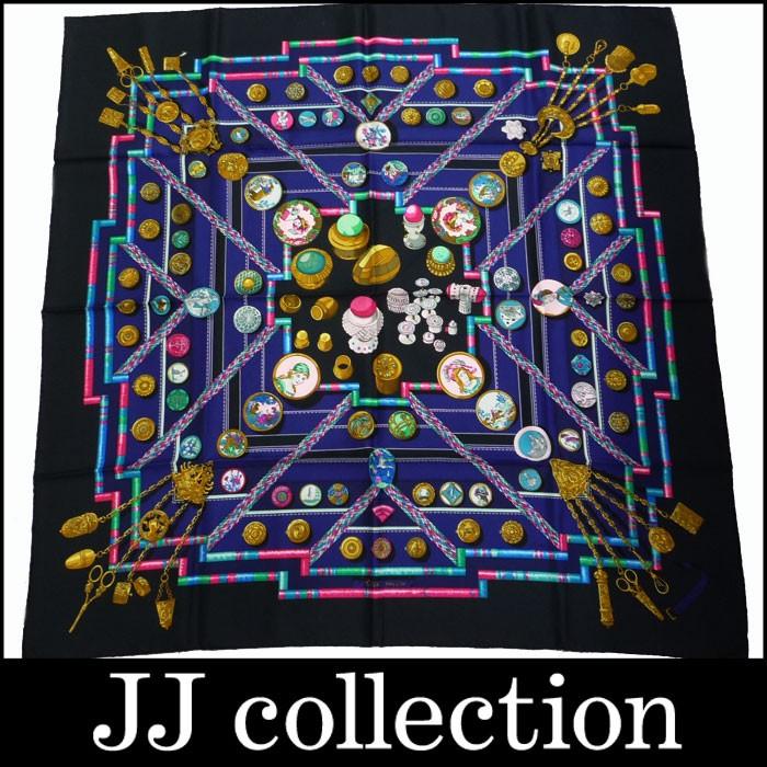 ランキング第1位 Hermes スカーフ エルメス シルク100 ブラック 黒 お針子さん Main Petite カレ90 大判スカーフ 財布 帽子 ファッション小物