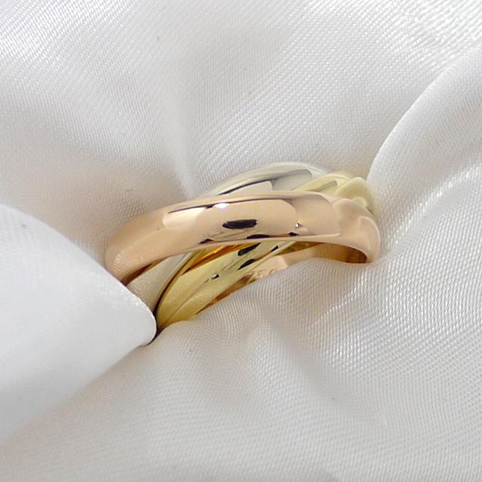 Cartier 【中古】Cartier トリニティリング 750YG WG PG K18YG スリー  