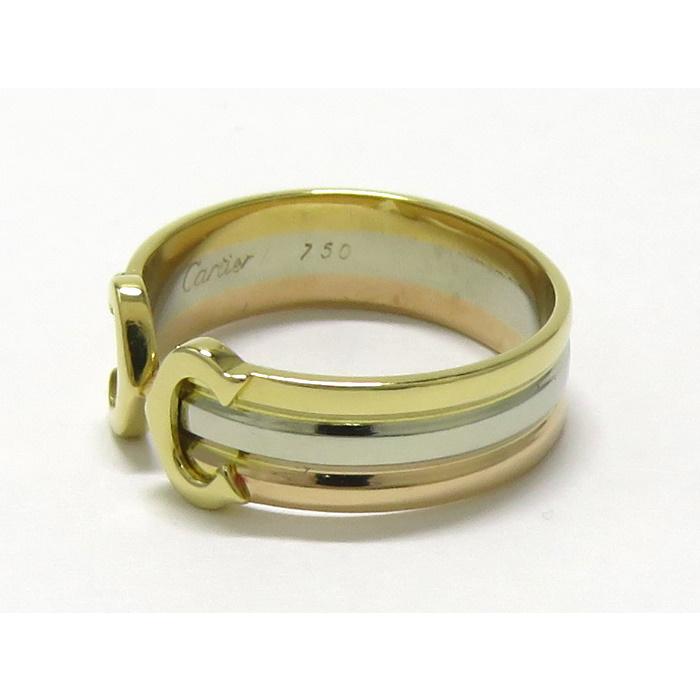 【中古】Cartier 2C リング 750YG WG PG K18YG WG PG スリーカラーゴールド 表記サイズ：53 約4.1g｜jjcollection2008｜03