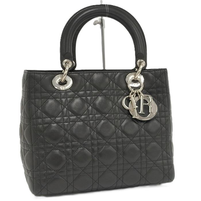 Christian Dior レディディオール カナージュ ハンドバッグ レザー 