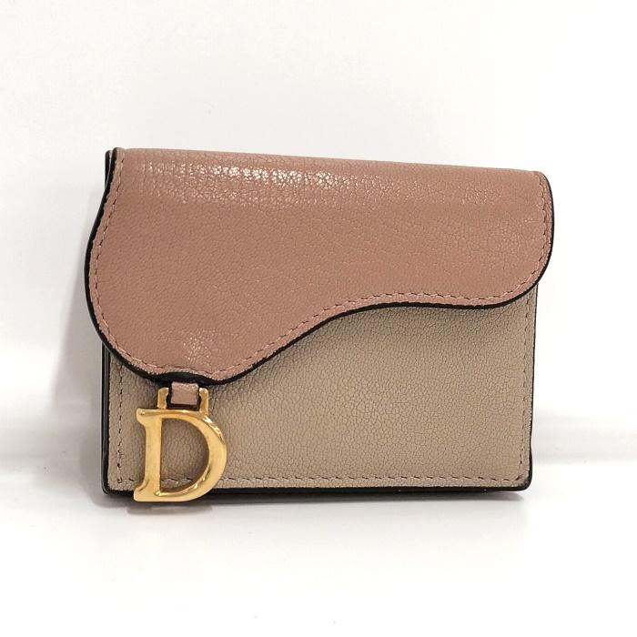 中古】Christian Dior サドル コンパクトウォレット 三つ折り財布  