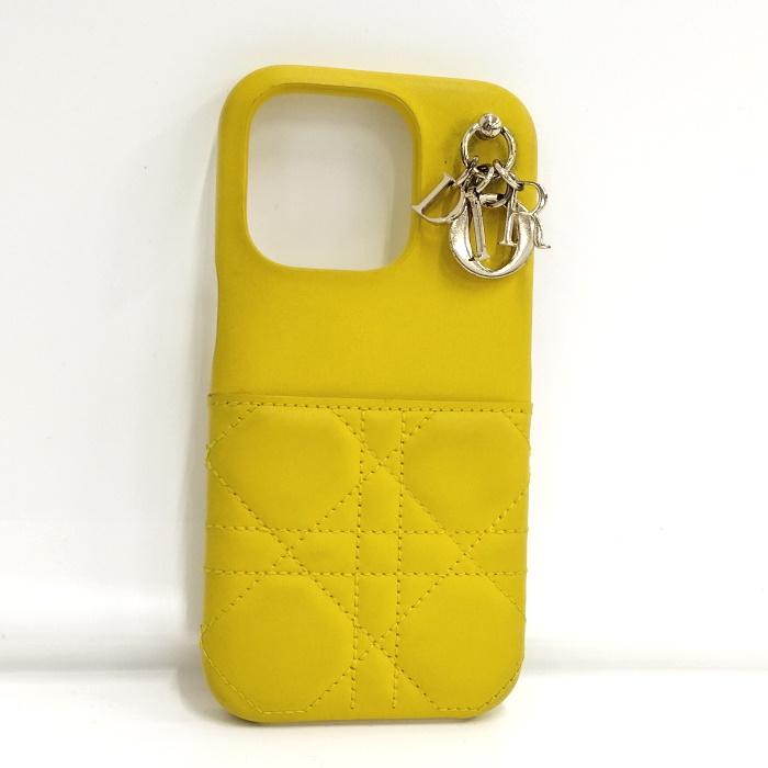 Christian Dior 【中古】Christian iPhone14 Pro ケース レザー