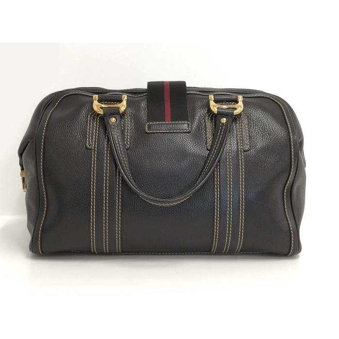 【中古】GUCCI ボストンバッグ アヴィアトリックス レザー ブラック 186232｜jjcollection2008｜02