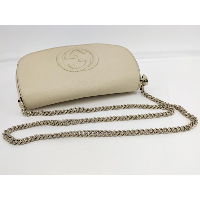 GUCCI ソーホーSOHOレザーショルダーバッグインターロッキング 美品 GUCCI ▽▽ グッチ ソーホー インターロッキングG スモール