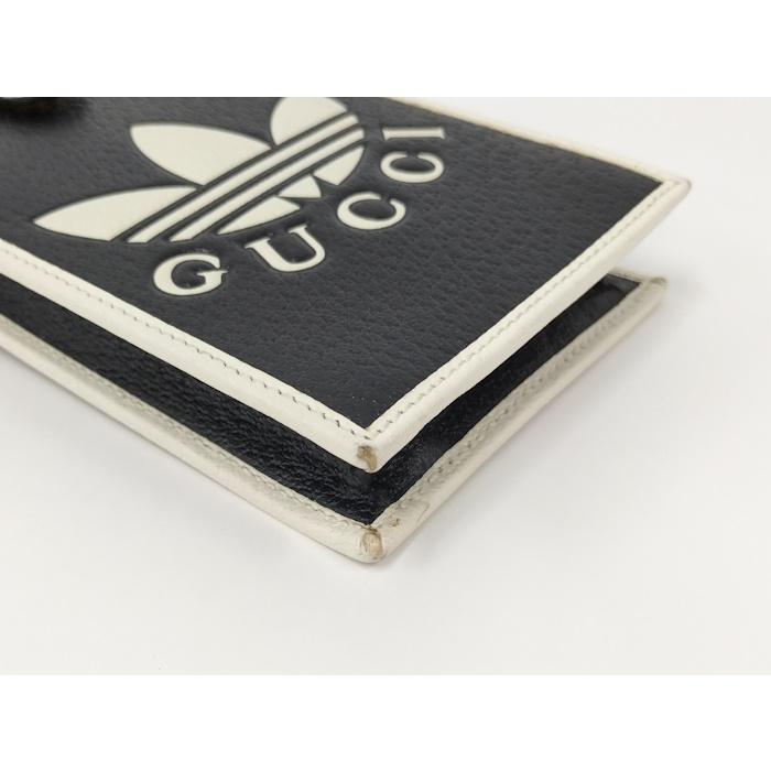 GUCCI（グッチ） × ADIDAS スマホショルダーバッグ レザー ブラック