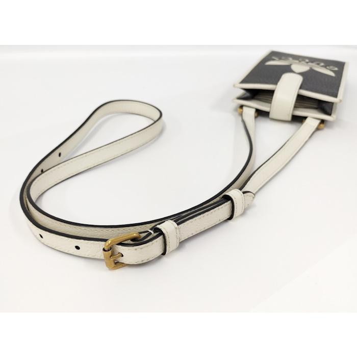 GUCCI（グッチ） × ADIDAS スマホショルダーバッグ レザー ブラック