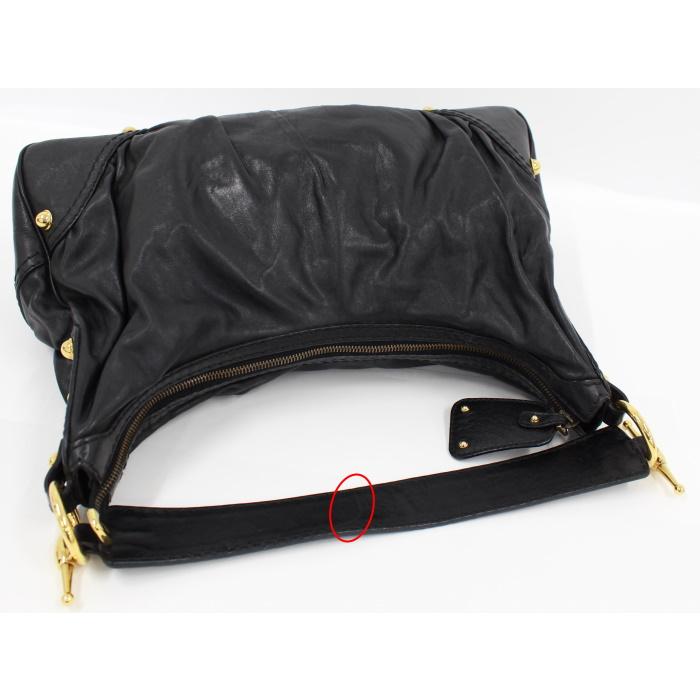 GUCCI 【中古】GUCCI ワンショルダーバッグ レザー ブラック